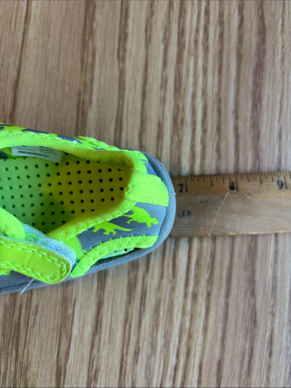 Kids Neon Green Dinosaur Water Shoes - Gray